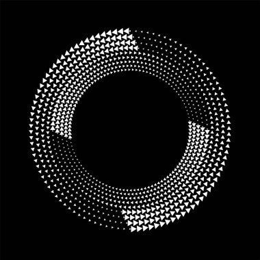 Yuvarlak küçük beyaz üçgenler.