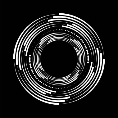 Beyaz yarım tonlu noktalar ve çizgiler spiral biçiminde