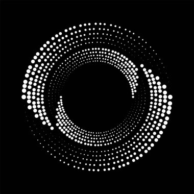 Beyaz yarım tonlu noktalar spiral şeklinde. vektör illüstrasyonu.