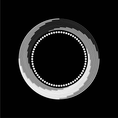 Yuvarlak formdaki beyaz noktalar ve çizgiler