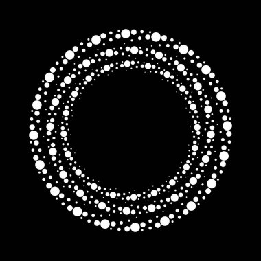 Beyaz yarım tonlu noktalı çizgiler daire şeklinde