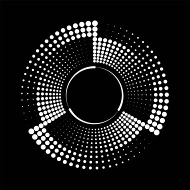 Beyaz yarım ton noktalar ve çizgiler daire şeklinde.