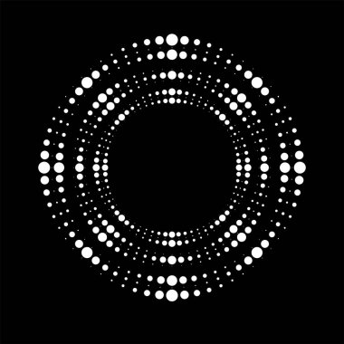 Beyaz yarım tonlu noktalı çizgiler daire şeklinde