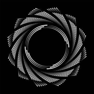 Beyaz kareler, noktalar ve çizgiler daire şeklinde.