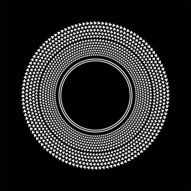 Beyaz üçgenler yuvarlak formda. vektör illüstrasyonu