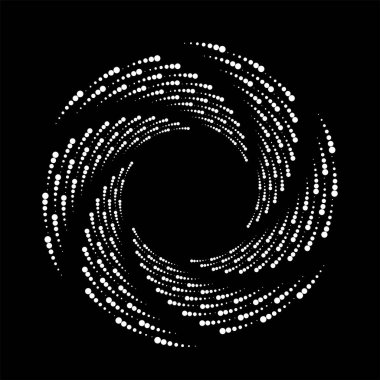 Beyaz vektör noktalı çizgiler daire şeklinde