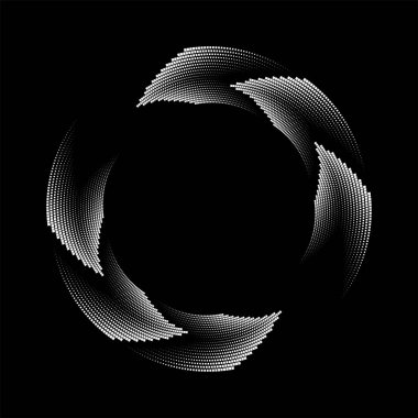 Beyaz vektör daire şeklinde küçük kareler