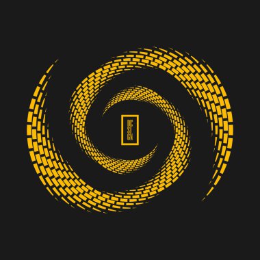 Sarı yarım tonlu noktalar spiral şeklinde