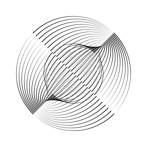 Black Concentric Lines Circle Form — Stock Vector