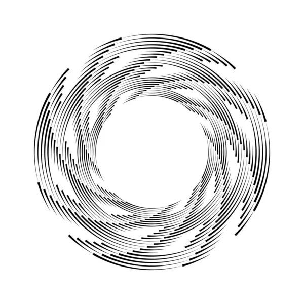 Schwarze Geschwungene Linien Spiralform Vektorabbildung — Stockvektor