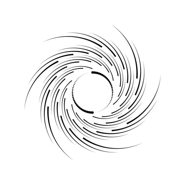 Linhas Seta Curvilínea Preta Pontos Forma Espiral Ilustração Vetorial — Vetor de Stock