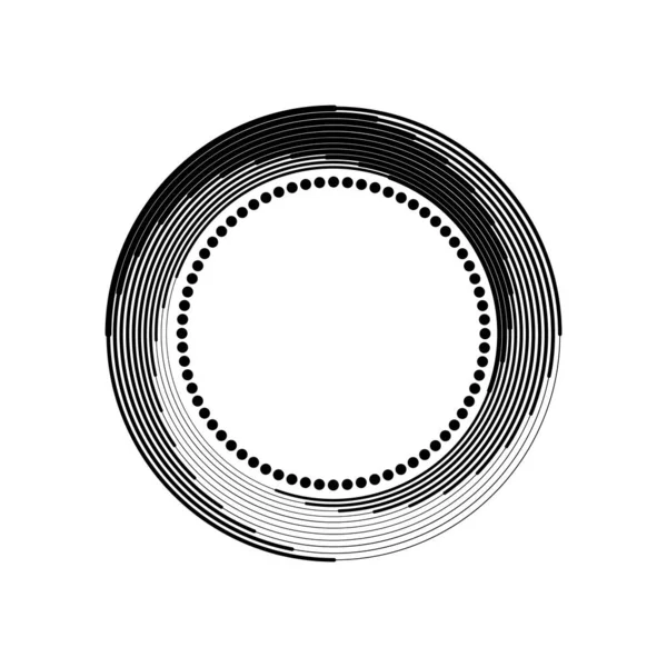 Чорні Крапки Лінії Круглої Форми Векторні Ілюстрації — стоковий вектор