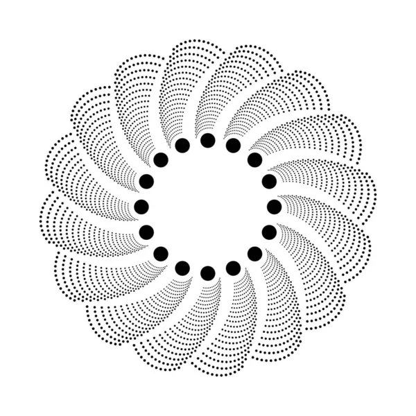 Daire şeklinde siyah noktalar, vektör illüstrasyonu