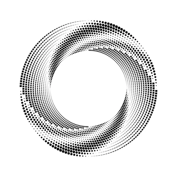 Linee Tratteggiate Nere Mezzitoni Forma Spirale Illustrazione Vettoriale — Vettoriale Stock