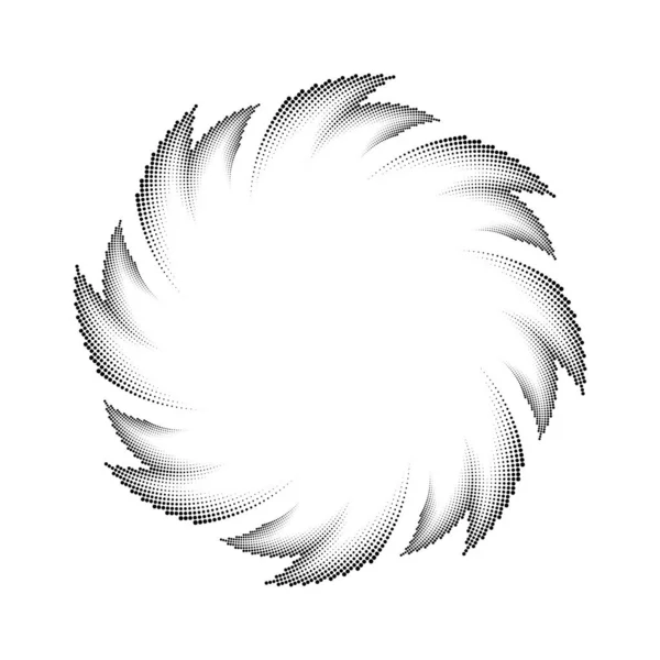 Noir Demi Ton Rotatif Pointillé Lignes Forme Cercle — Image vectorielle