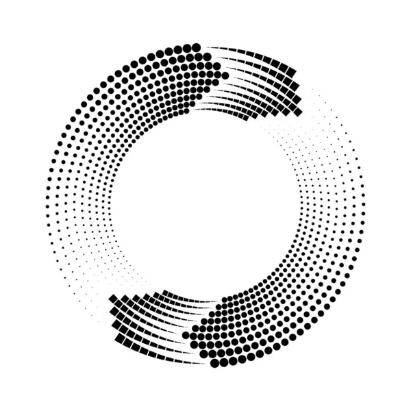 Schwarze Quadrate Und Punkte Kreisform — Stockvektor
