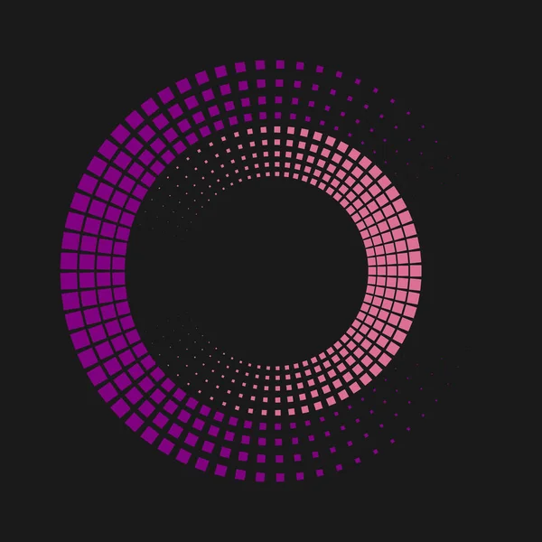 Rosa Och Violett Fyrkantiga Halv Prickar Cirkel Form — Stock vektor