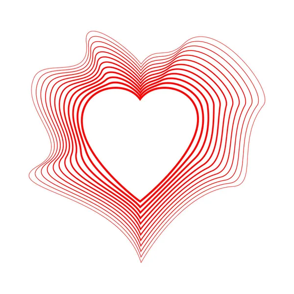 Logotipo Coração Vermelho Com Linhas Ilustração Vetorial — Vetor de Stock