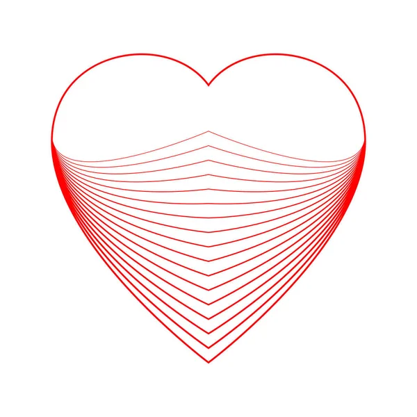 Κόκκινο Λογότυπο Καρδιάς Γραμμές Διανυσματική Απεικόνιση Σχεδιασμό — Διανυσματικό Αρχείο
