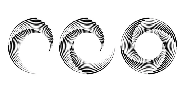 Set Speed Lines Spiral Form Vector Illustration — Stock Vector