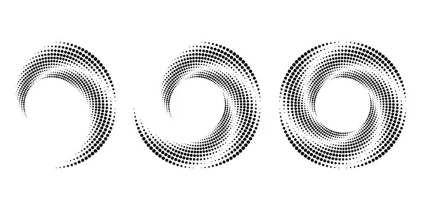 Sada Polotónových Teček Kruhu Vektorová Ilustrace — Stockový vektor
