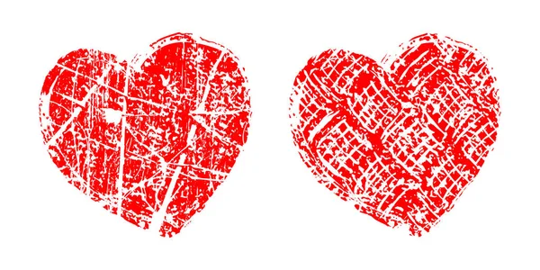 Ensemble Cœurs Rouges Grognements Illustration Vectorielle — Image vectorielle