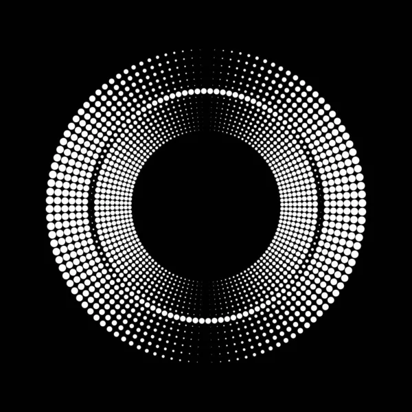 Pois Blancs Demi Tons Forme Cercle — Image vectorielle