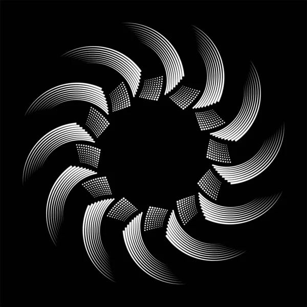 Carrés Vectoriels Blancs Bandes Forme Cercle — Image vectorielle