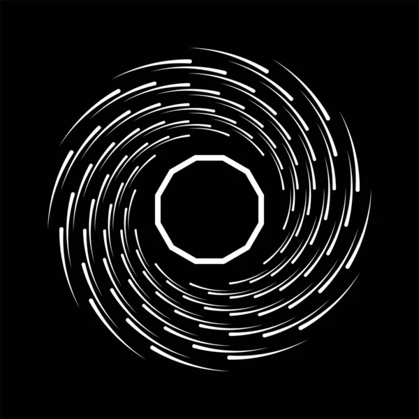 渦の形をした白い抽象速度線 — ストックベクタ