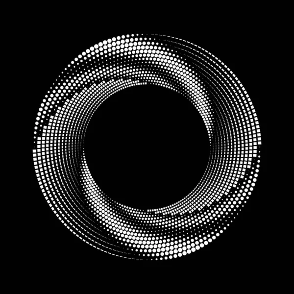 Lignes Blanches Pois Demi Tons Forme Spirale — Image vectorielle