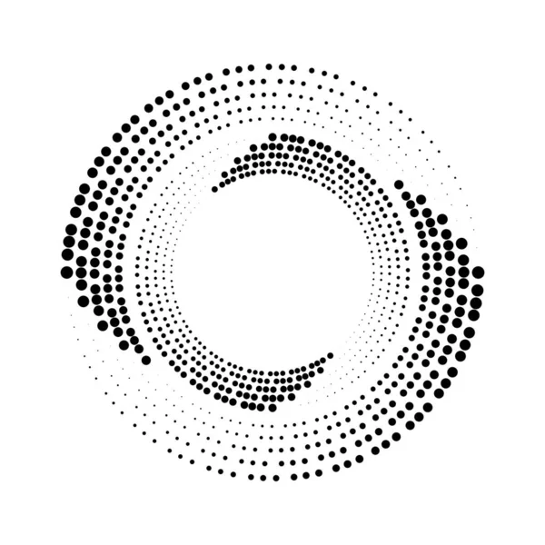 White Halftone Dots Spiral Form — Stock Vector