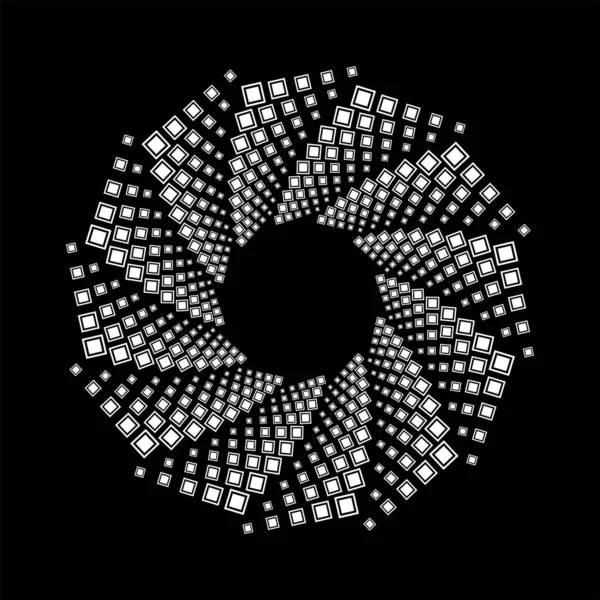 Λευκές Τετράγωνες Κουκίδες Σπειροειδή Μορφή Εικονογράφηση Διανύσματος — Διανυσματικό Αρχείο