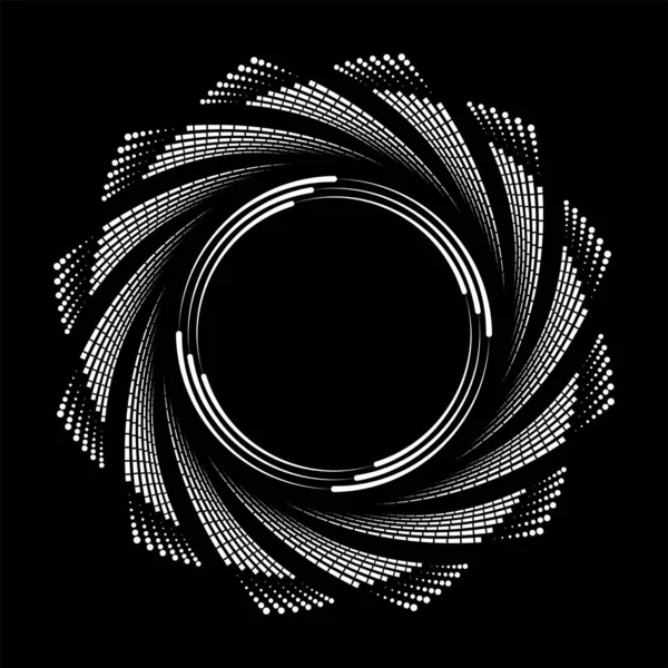 円の形をした白い四角形 ドット ストライプ — ストックベクタ
