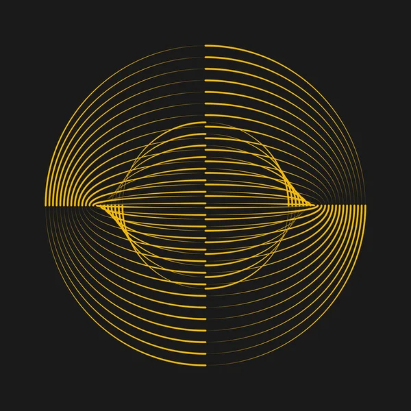 Žluté Soustředné Čáry Tvaru Kruhu — Stockový vektor