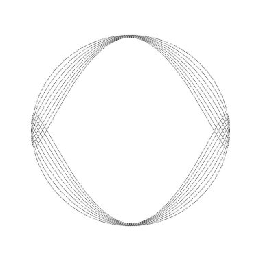 Geometrik dairelerle soyut oval çizgiler