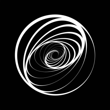 Çember biçiminde soyut oval çizgiler