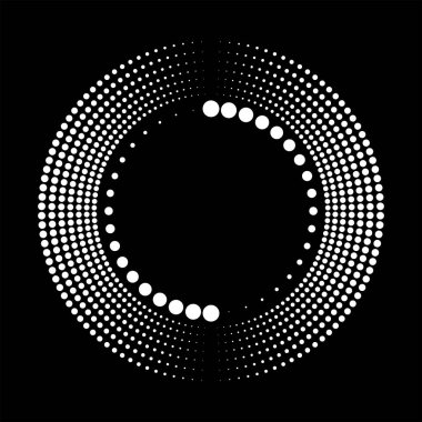Çember şeklinde soyut beyaz noktalar