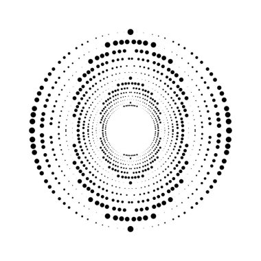 Çember şeklinde soyut siyah yarım ton noktalar