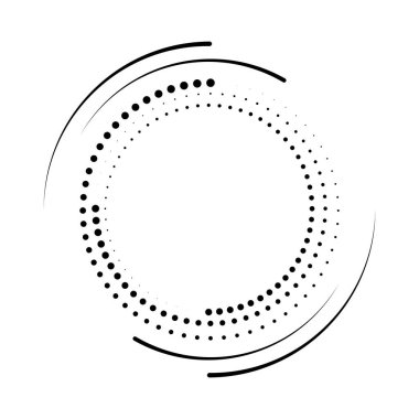 Çember şeklinde soyut siyah yarım ton noktalar