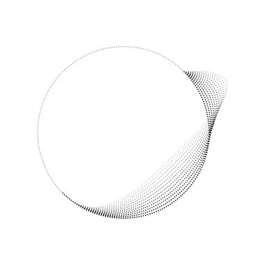 Geometrik daireli soyut siyah oval çizgiler