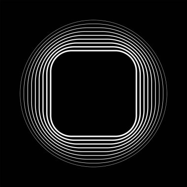 Çember biçiminde soyut deforme olmuş beyaz çizgiler