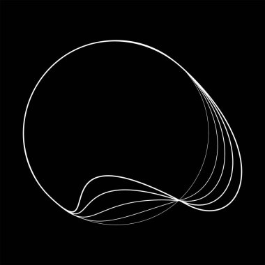 Yuvarlak biçimdeki soyut deforme çizgiler 