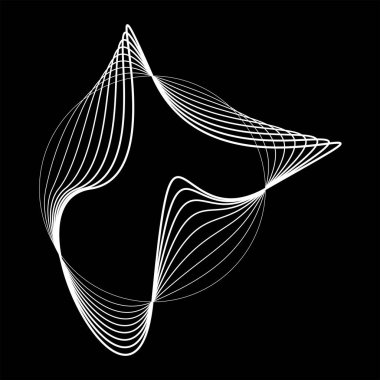 Soyut deforme olmuş beyaz çizgiler yuvarlak formda