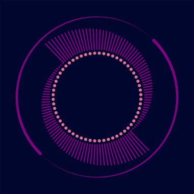 Çember şeklinde soyut noktalar ve çizgiler