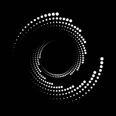 Çember şeklinde soyut yarım tonlu noktalı çizgiler