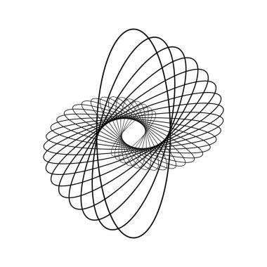 Soyut hipster oval çizgileri yuvarlak formda