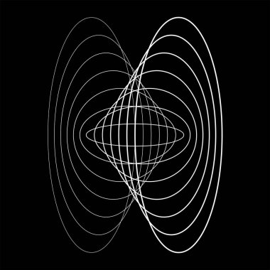 Soyut hipster oval çizgileri yuvarlak formda