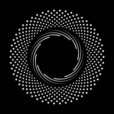 Çember şeklinde soyut beyaz yarım ton noktalar