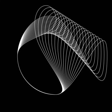 Çember biçiminde soyut beyaz çizgiler