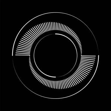 Çember şeklinde soyut beyaz noktalar ve çizgiler